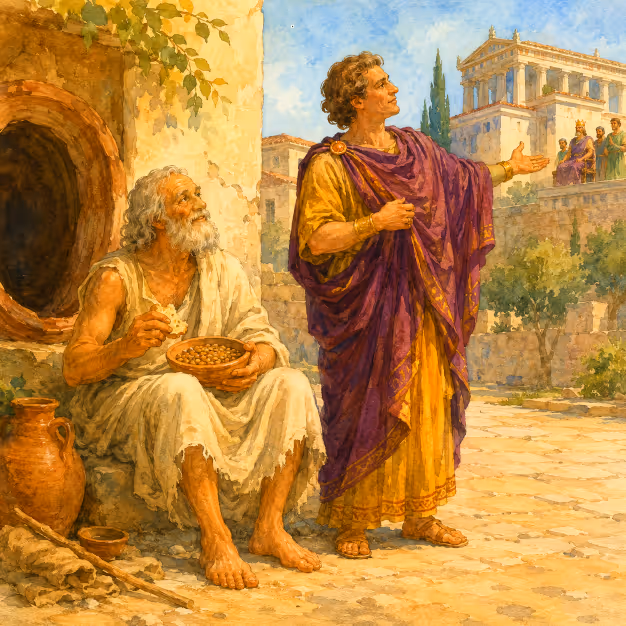 Diogenes on lentils