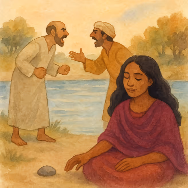 Mira and the stone by the river